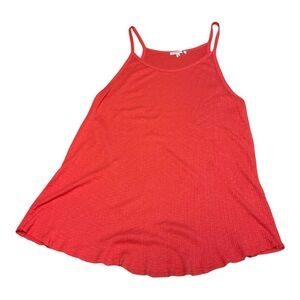 Sundry Ribbed Tank Top Size 3(L) Orange -Red Cotton Blend